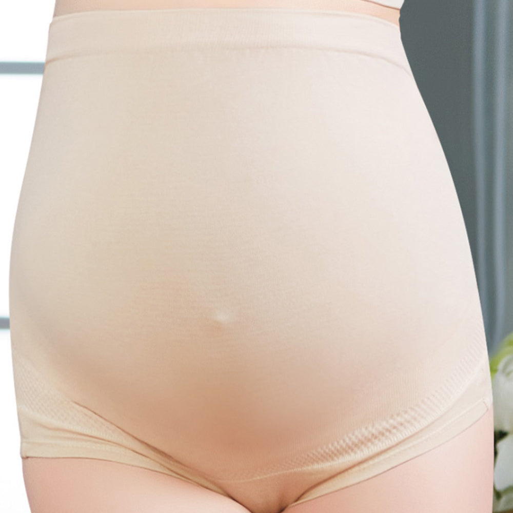 SUNVENO High Waist Pregnancy Support Cotton Panties - SKIN M