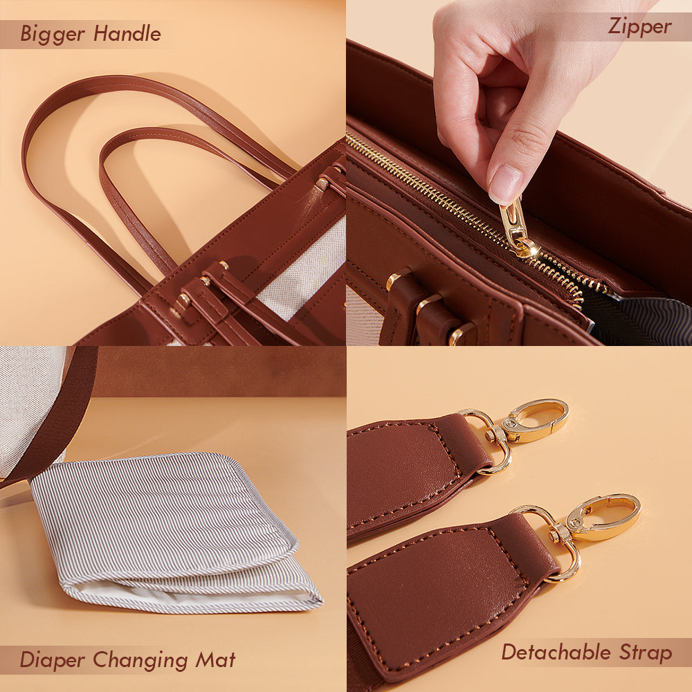 SUNVENO La Mode Premium Diaper Bag - Brown