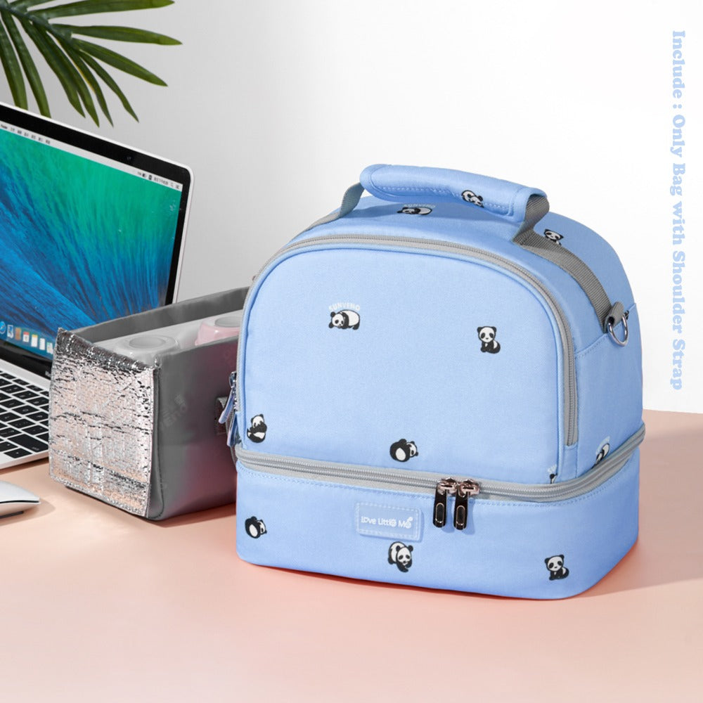 SUNVENO Love Little Me Insulated Bottle/Lunch Bag - Blue