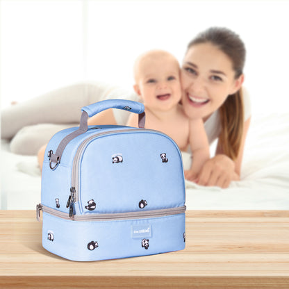 SUNVENO Love Little Me Insulated Bottle/Lunch Bag - Blue
