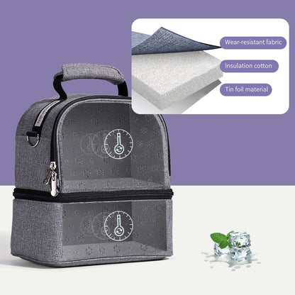 SUNVENO Mamma Diaper & Breast Pump Bottle Bag Set - Grey
