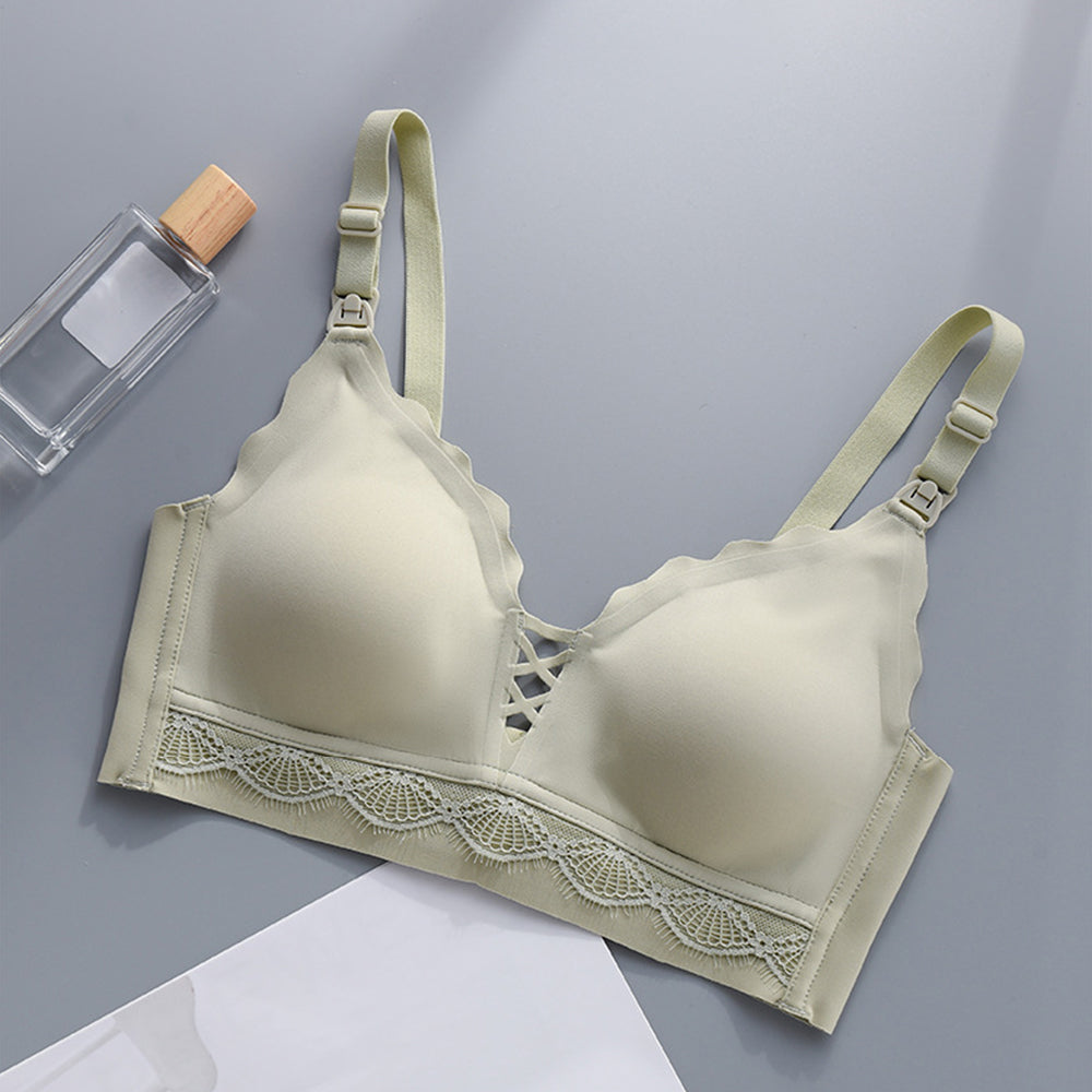 SUNVENO Maternity Feeding Bra - Green XL(38)