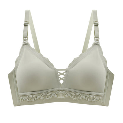 SUNVENO Maternity Feeding Bra - Green XXL(40)