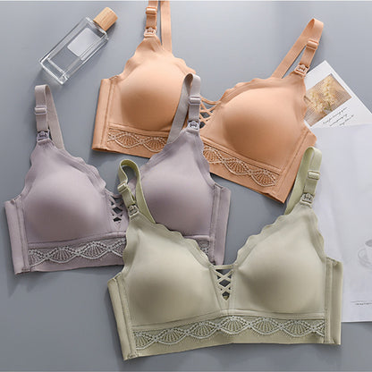 SUNVENO Maternity Feeding Bra - Green XXL(40)