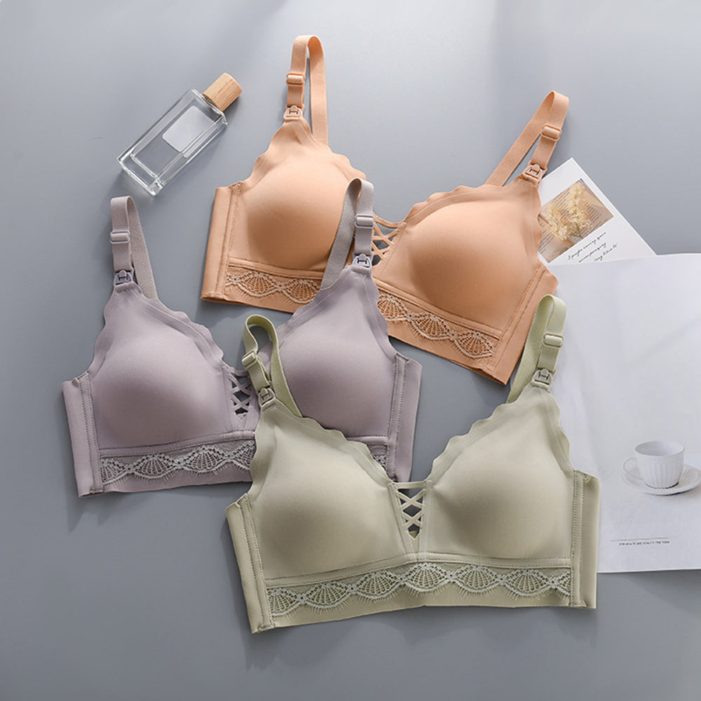 SUNVENO Maternity Feeding Bra - Purple XL(38)