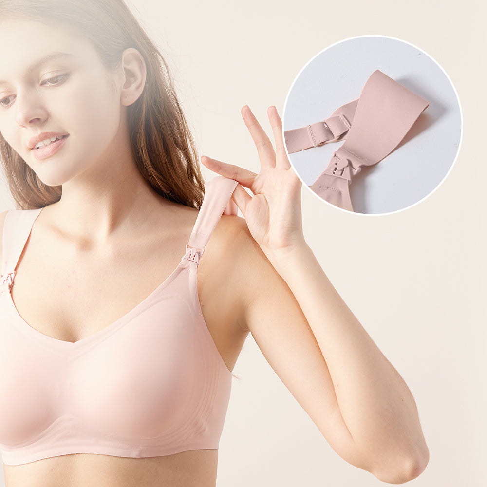 SUNVENO Maternity Feeding Bra Pink - XL