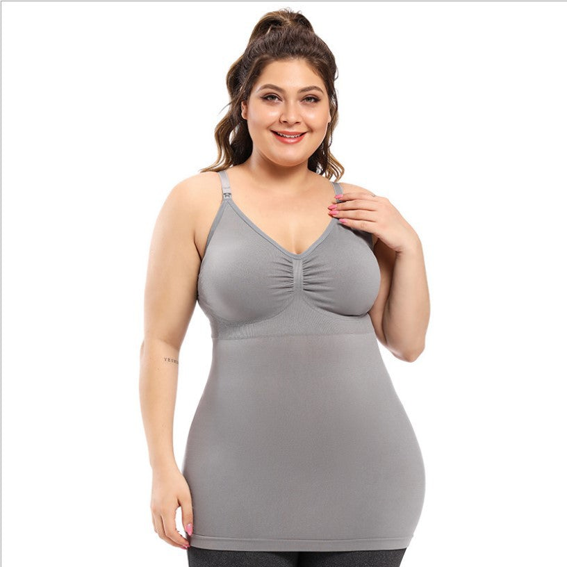 SUNVENO Maternity Nursing Tank Top - Grey XXL