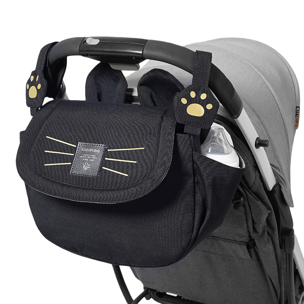 SUNVENO Meow Stroller Diaper Bag - Black