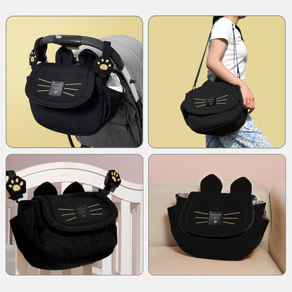 SUNVENO Meow Stroller Diaper Bag - Black