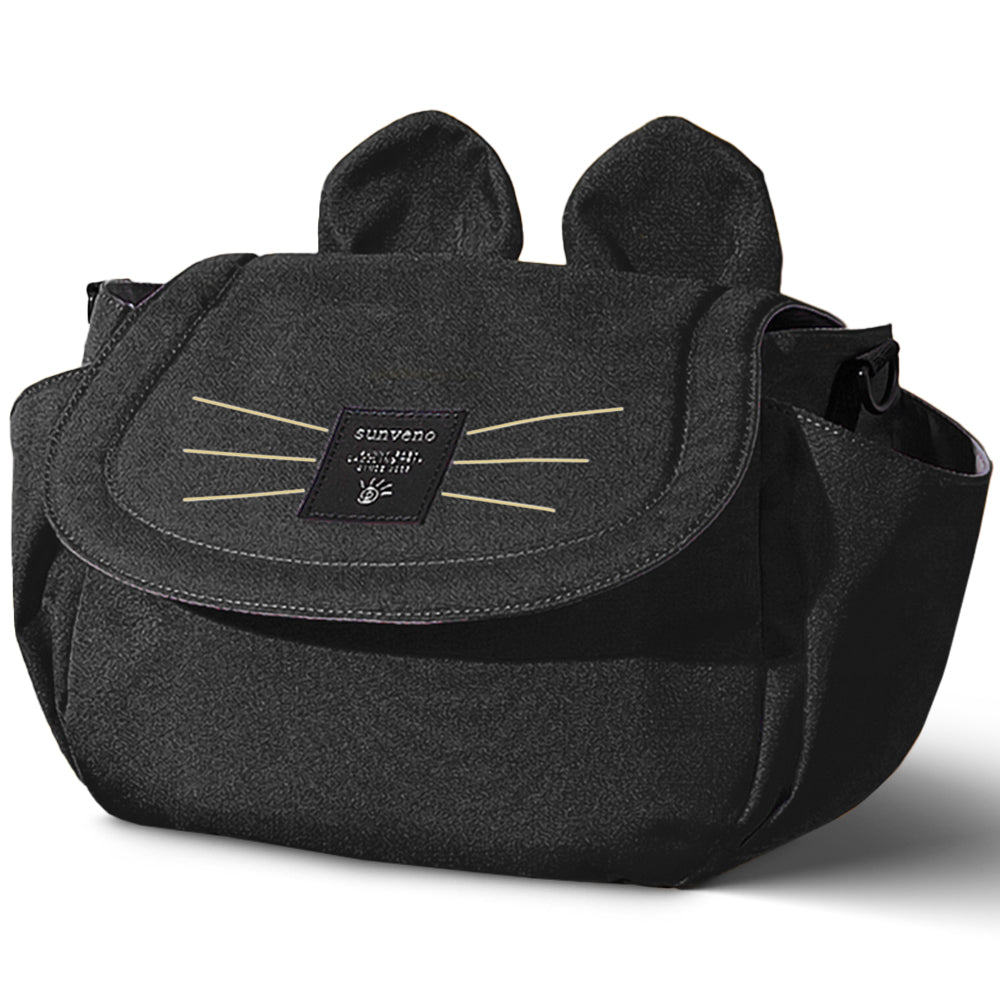 SUNVENO Meow Stroller Diaper Bag - Black