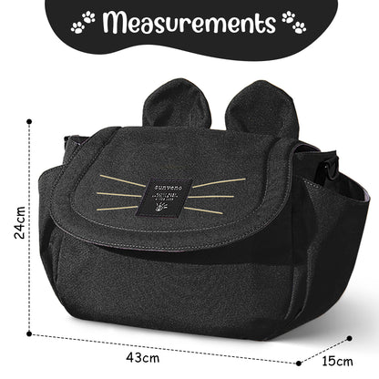 SUNVENO Meow Stroller Diaper Bag - Black