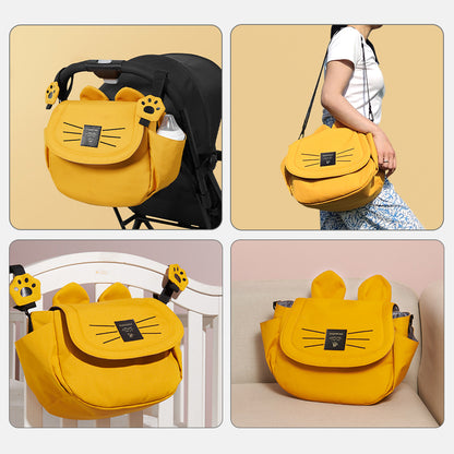 SUNVENO Meow Stroller Diaper Bag - Yellow