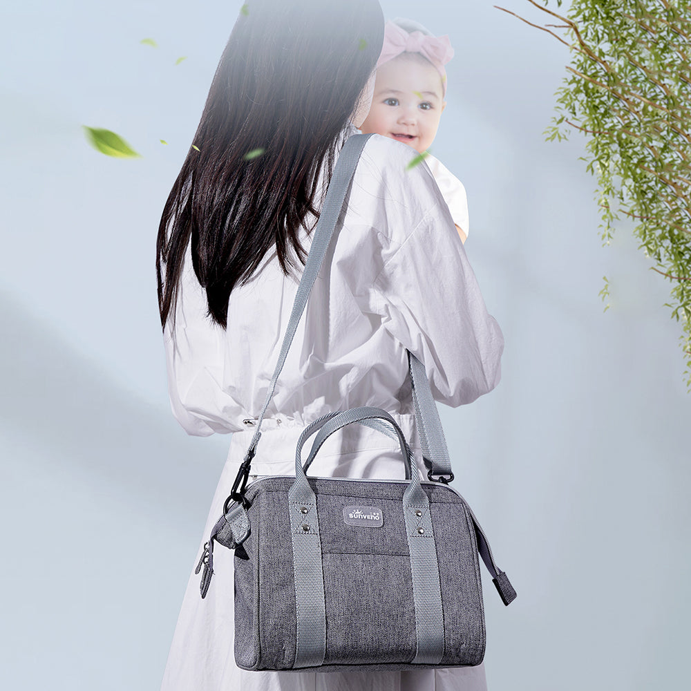 SUNVENO Mini Grab and Go Diaper Bag - Grey