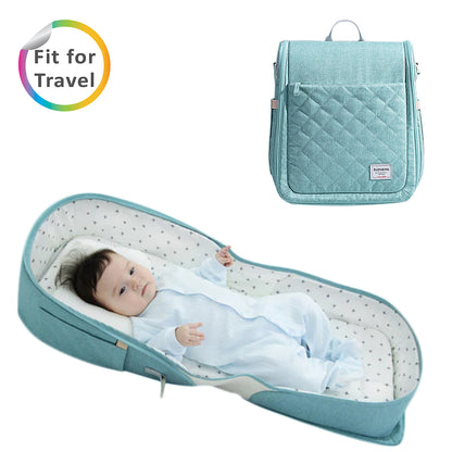 SUNVENO Portable Baby Bed & bag - Sea Green