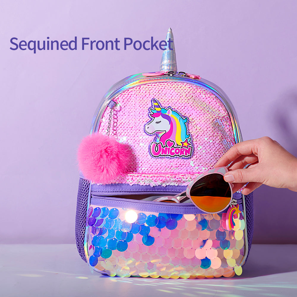 SUNVENO Unicorn Sparkle Backpack - Pink