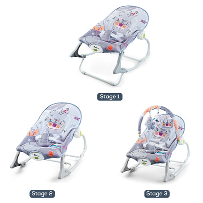 TEKNUM 3In1 Rocker/Baby Seat/Recliner with Soothing Music - Party Grey