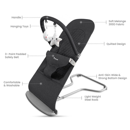 TEKNUM 3 - Stage Baby Bouncer/Recliner Seat - Black