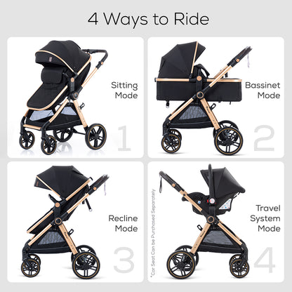 TEKNUM 3in1 Travel Prime Stroller - Black