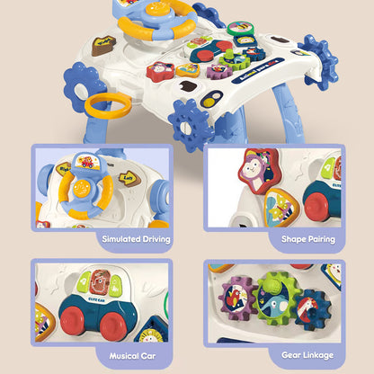 TEKNUM 3 - IN - 1 Baby Walker/Learning Table Mode/Game Panel Mode with Musical keyboard - Blue