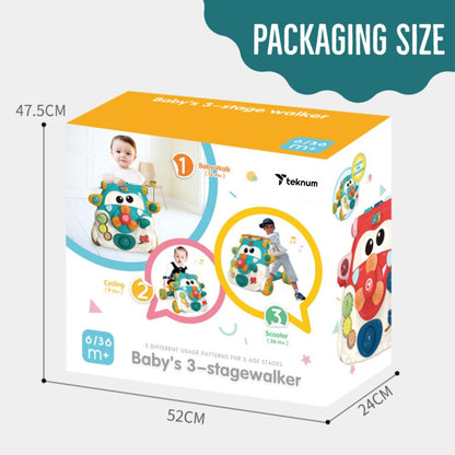 TEKNUM 3 - IN - 1 Baby Walker/Kids Cycle/Scooter Skates w/Musical keyboard - Green