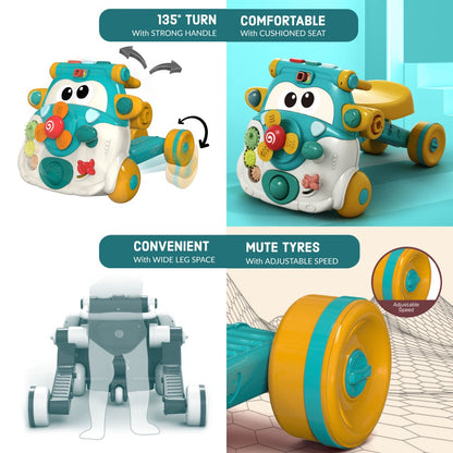 TEKNUM 3 - IN - 1 Baby Walker/Kids Cycle/Scooter Skates w/Musical keyboard - Green