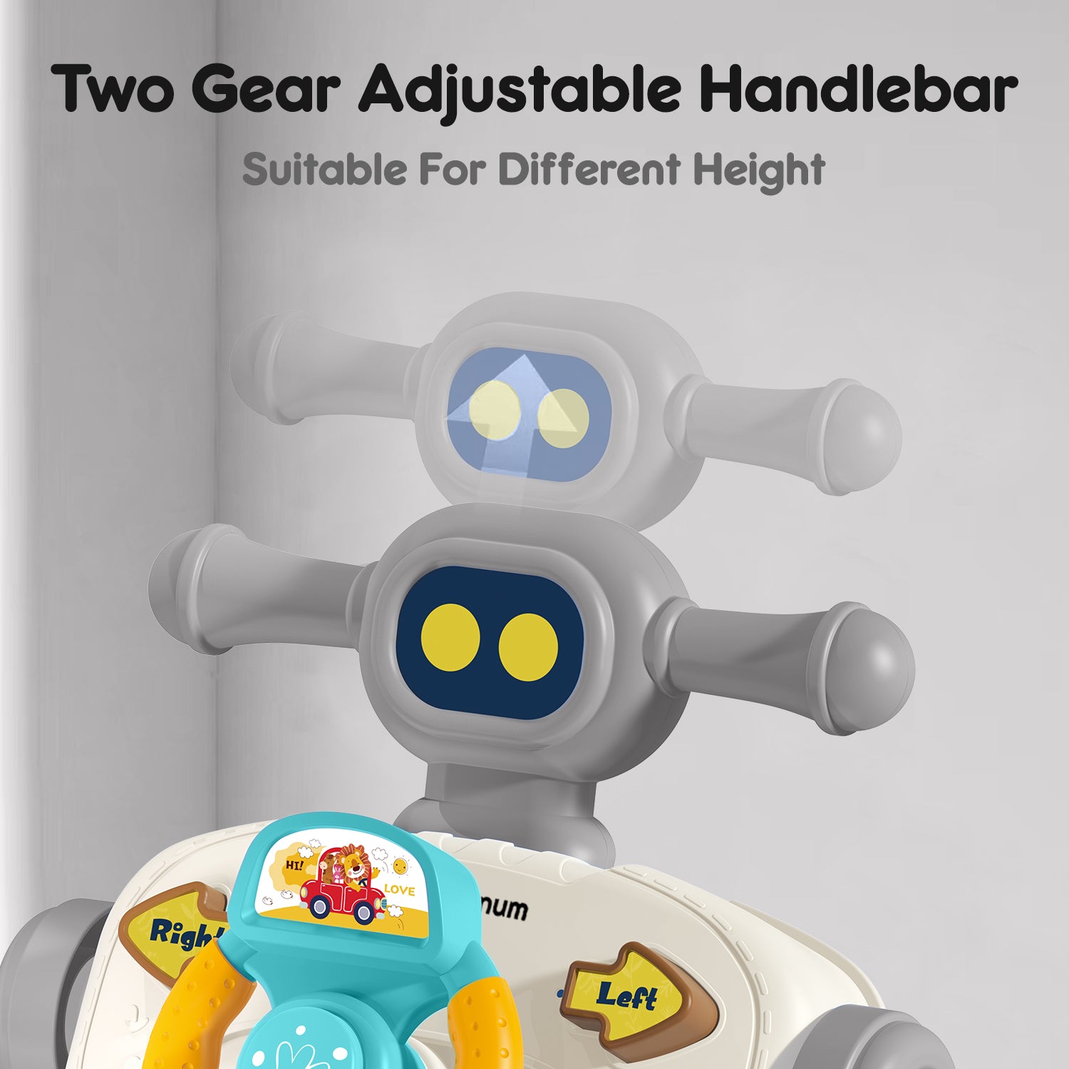 TEKNUM 3 - IN - 1 Baby Walker/Learning Table Mode/Game Panel Mode with Musical keyboard - Grey