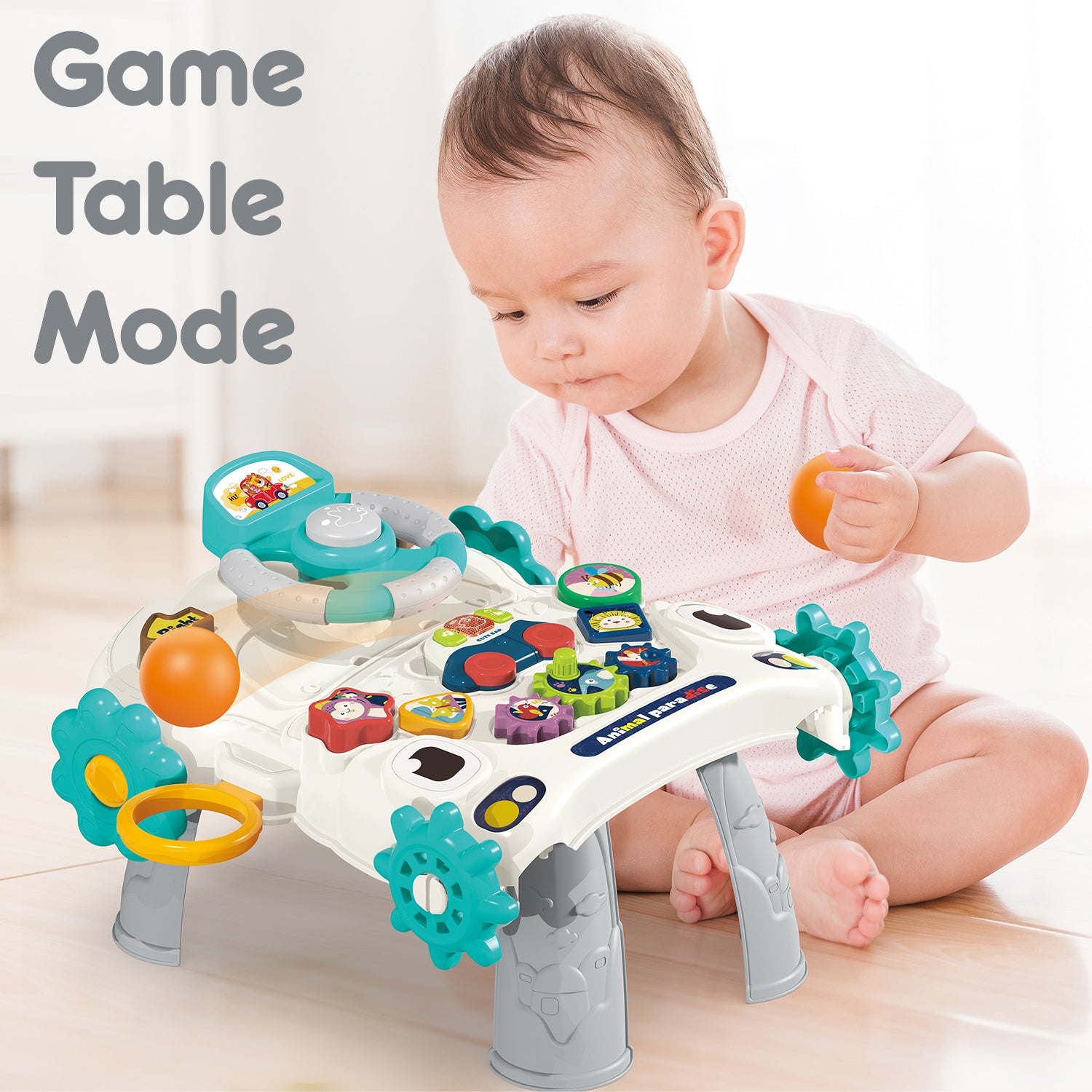 TEKNUM 3 - IN - 1 Baby Walker/Learning Table Mode/Game Panel Mode with Musical keyboard - Grey