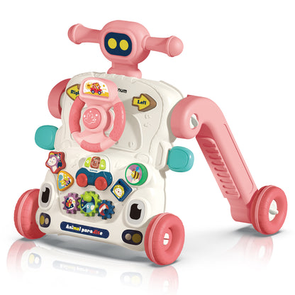 TEKNUM 3 - IN - 1 Baby Walker/Learning Table Mode/Game Panel Mode with Musical keyboard - Pink