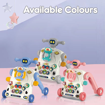 TEKNUM 3 - IN - 1 Baby Walker/Learning Table Mode/Game Panel Mode with Musical keyboard - Pink