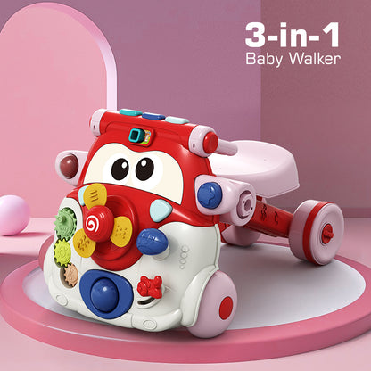 TEKNUM 3 - IN - 1 Baby Walker/Kids Cycle/Scooter Skates w/Musical keyboard - Red