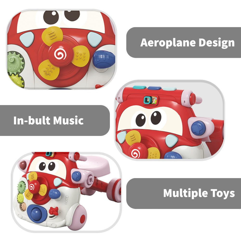 TEKNUM 3 - IN - 1 Baby Walker/Kids Cycle/Scooter Skates w/Musical keyboard - Red