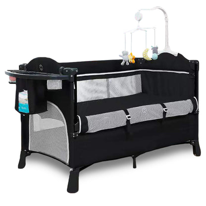 TEKNUM 4 in 1 Baby Bedside Co - Sleeper Bassinet and Playpen wt Rocker Black