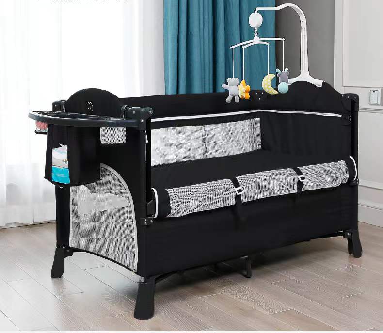 TEKNUM 4 in 1 Baby Bedside Co - Sleeper Bassinet and Playpen wt Rocker Black