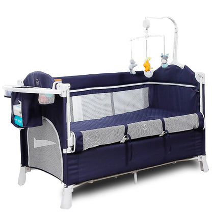 TEKNUM 4 in 1 Baby Bedside Co - Sleeper Bassinet and Playpen wt Rocker Navy Blue