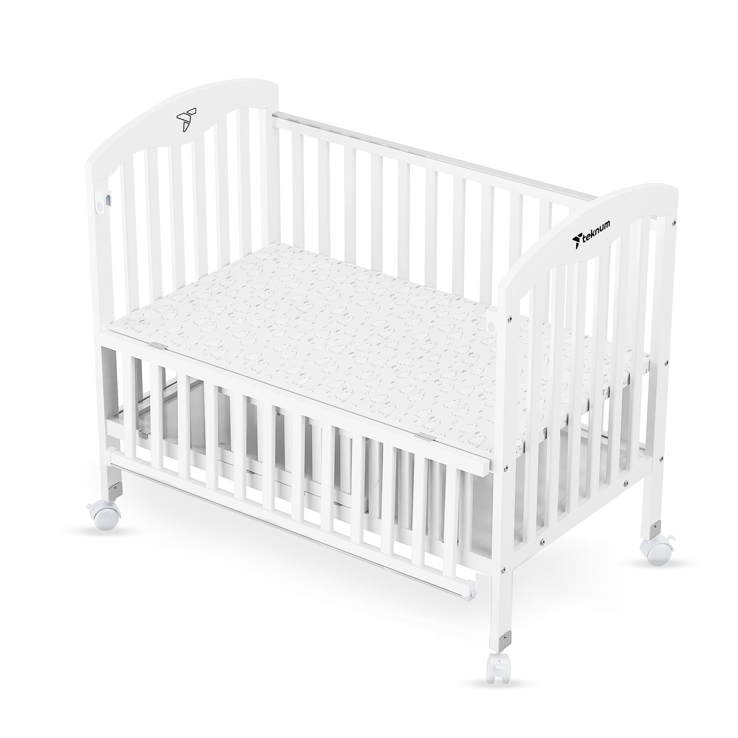 TEKNUM - 4in1 Wooden Bed Side w/Storage and Height Adjustments - White