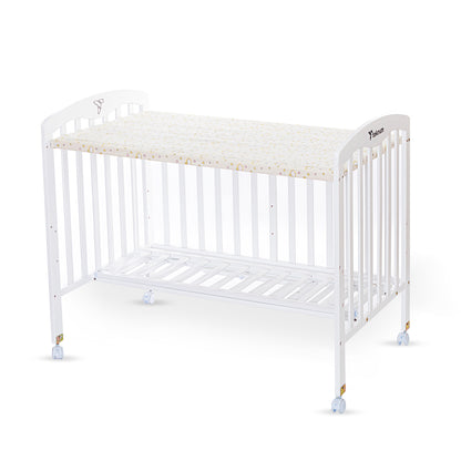 TEKNUM - سرير خشبي جانبي 4 في 1 مع مساحة تخزين وتعديل الارتفاع - أبيض