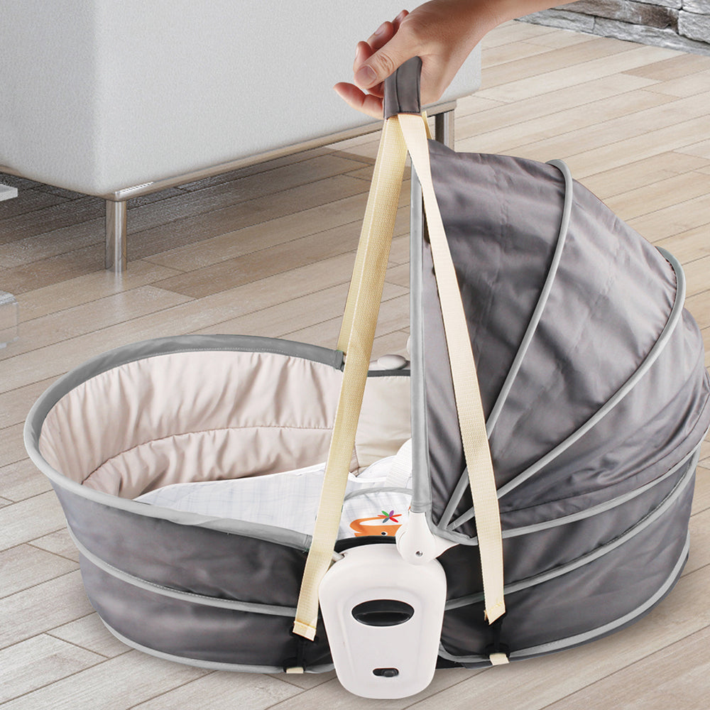 TEKNUM 6 - in - 1 Cozy Rocker Bassinet with Wheels, Awning & Mosquito net - Grey