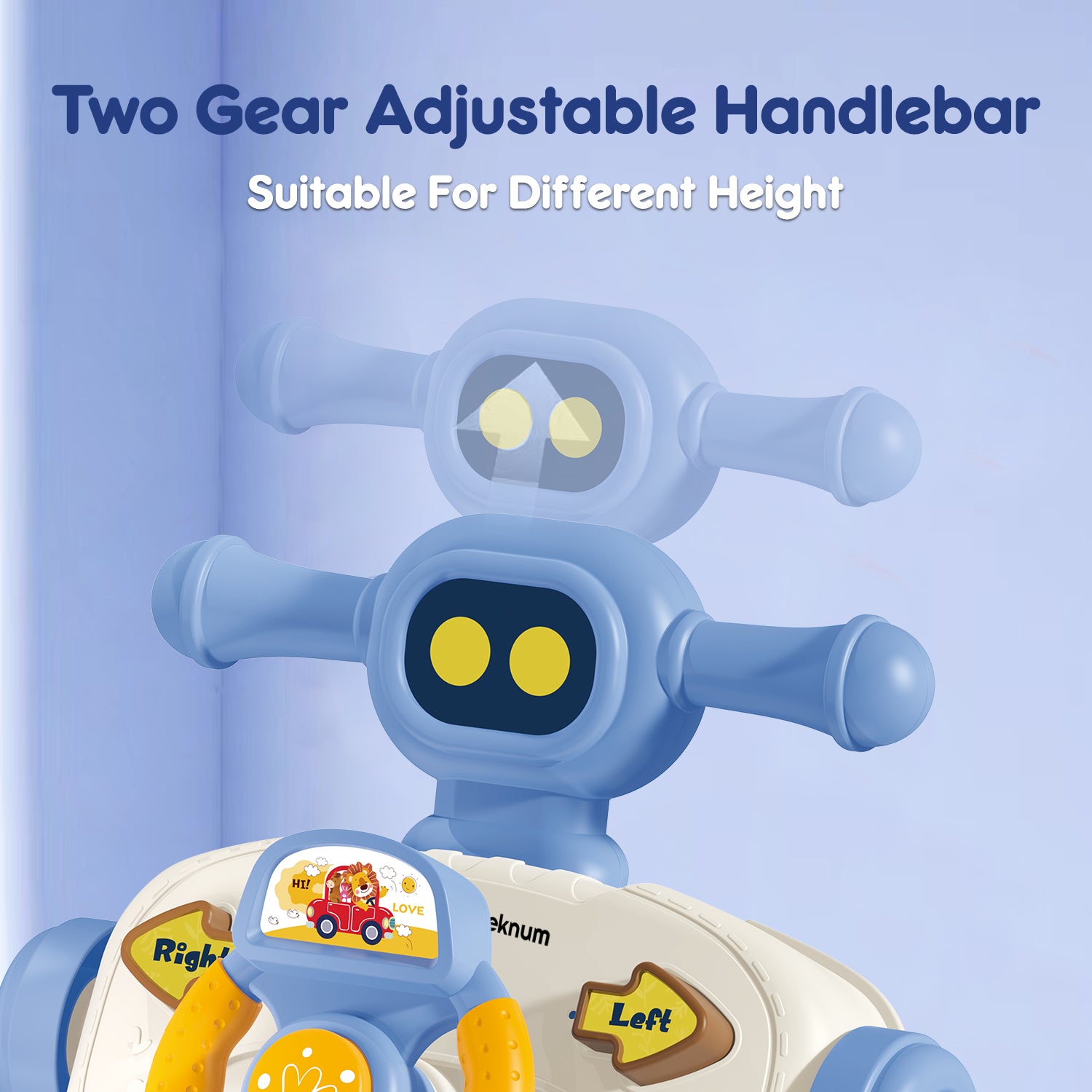 TEKNUM 5 - IN - 1 Baby Walker/Learning Table Mode/Game Panel Mode/Scooter Mode/Roller Coaster Mode with Musical keyboard - Blue