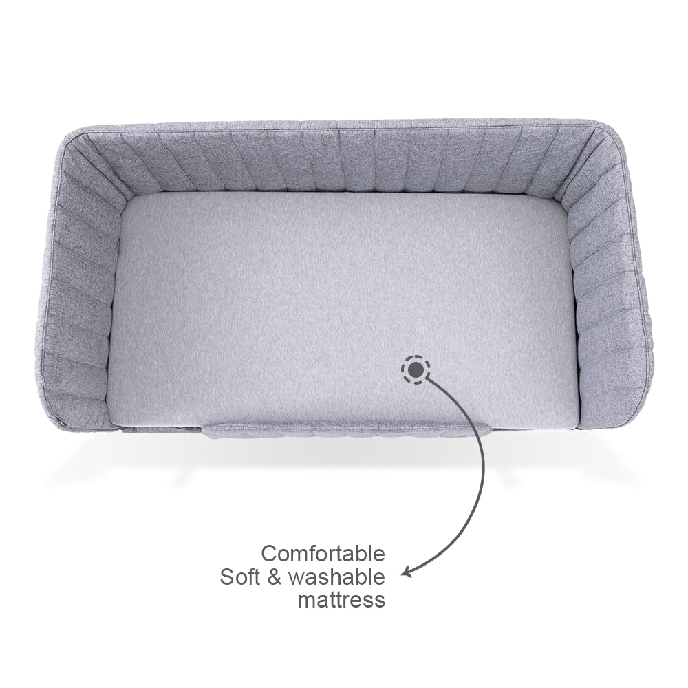 TEKNUM All In One, 0-4 Years Bedside Crib Cot & Sofa Expansion Pack - Grey