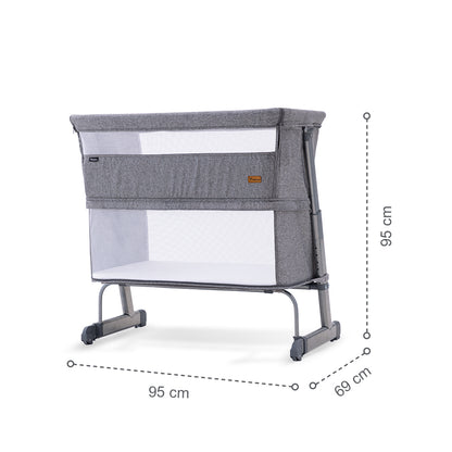 TEKNUM All In One, 0-4 Years Bedside Crib Cot & Sofa Expansion Pack - Grey