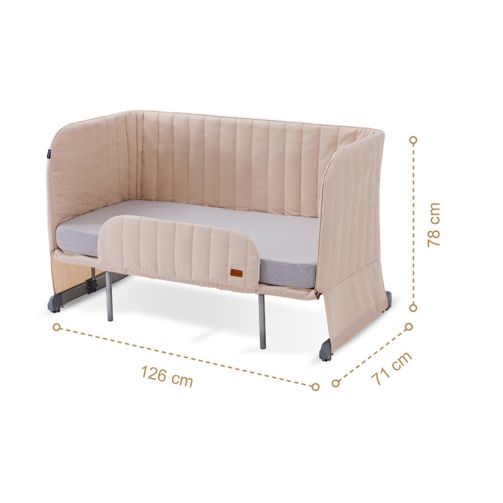 TEKNUM All In One, 0-4 Years Bedside Crib Cot & Sofa Expansion Pack - Ivory