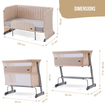 TEKNUM All In One, 0-4 Years Bedside Crib Cot & Sofa Expansion Pack - Ivory