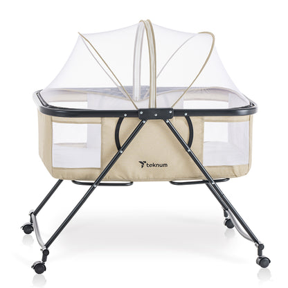 TEKNUM 3-IN-1 Baby Cot/Cradle w/Mosquito net & Wheels – Ivory