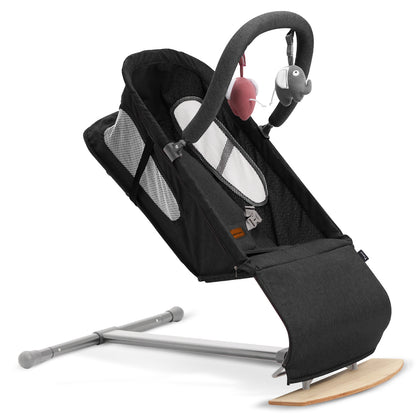 TEKNUM Baby Bouncer w/Grab Toys - Wooden Black