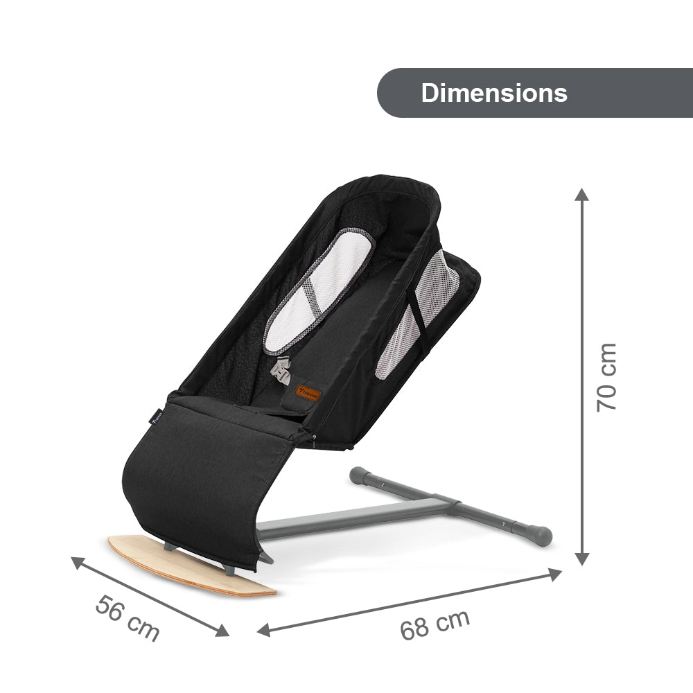 TEKNUM Baby Bouncer w/Grab Toys - Wooden Black