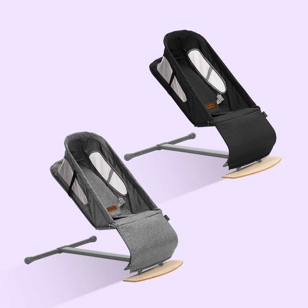 TEKNUM Baby Bouncer w/Grab Toys - Wooden Black