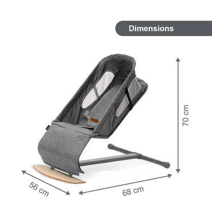 TEKNUM Baby Bouncer w/Grab Toys - Wooden Dark Grey