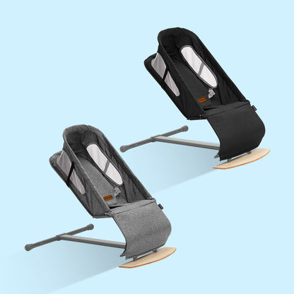 TEKNUM Baby Bouncer w/Grab Toys - Wooden Dark Grey