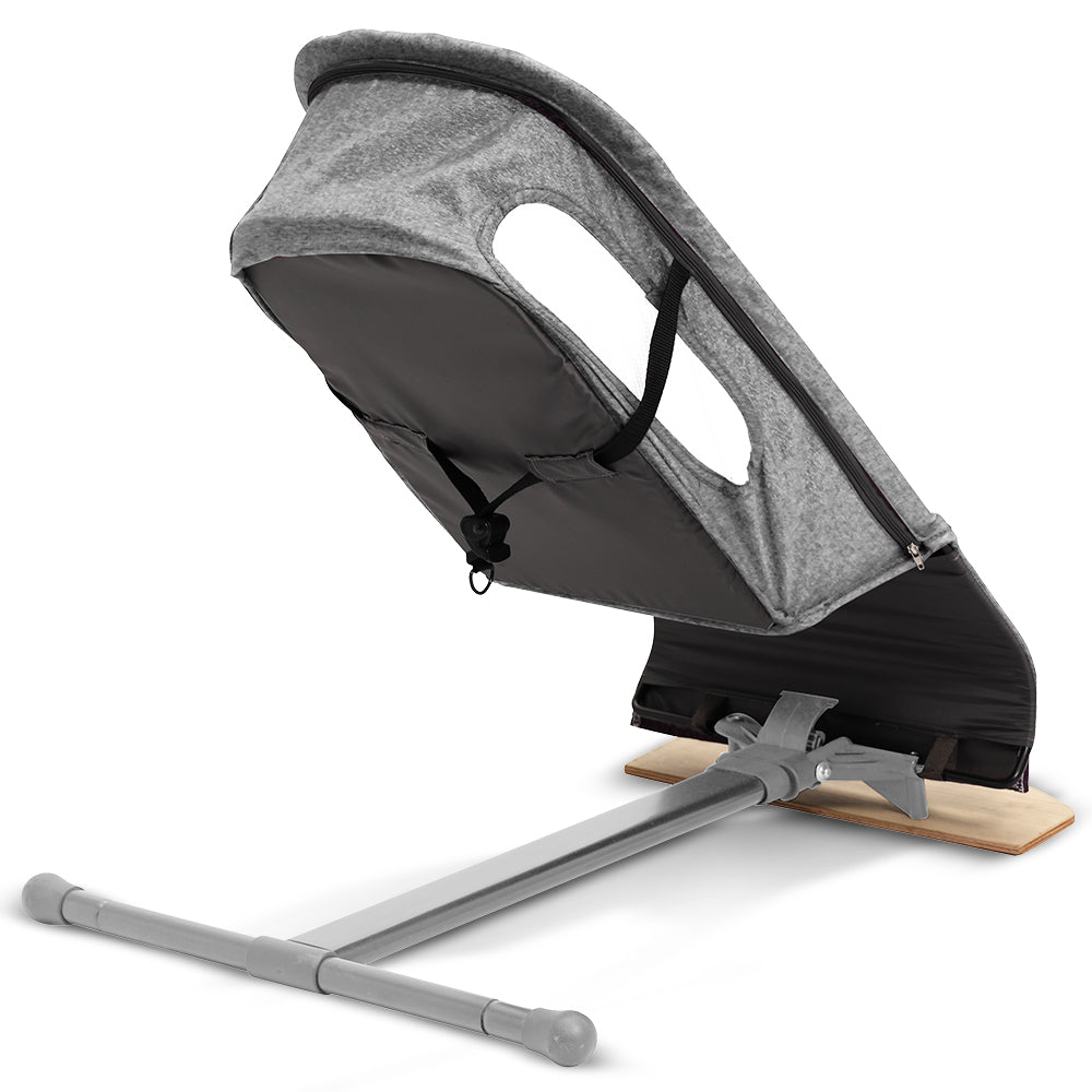 TEKNUM Baby Bouncer w/Grab Toys - Wooden Dark Grey