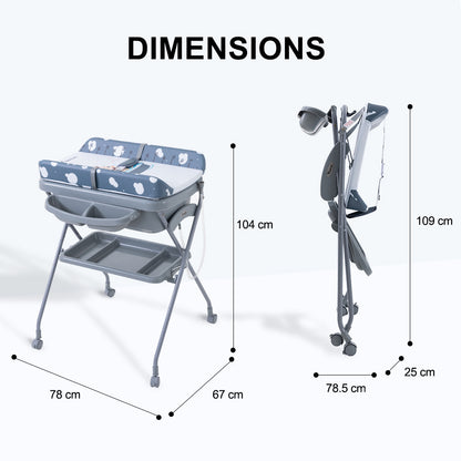 Teknum 2-in-1 Baby Bath & Changing Table - Dark Grey